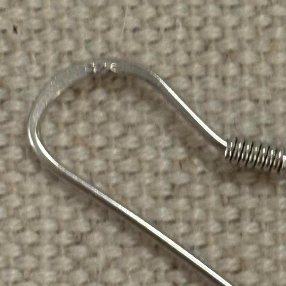 925 Sterling Silver Dangly Chain 3 Round Charms with CZ Sparkly Fancy Earrings - Picture 4 of 5